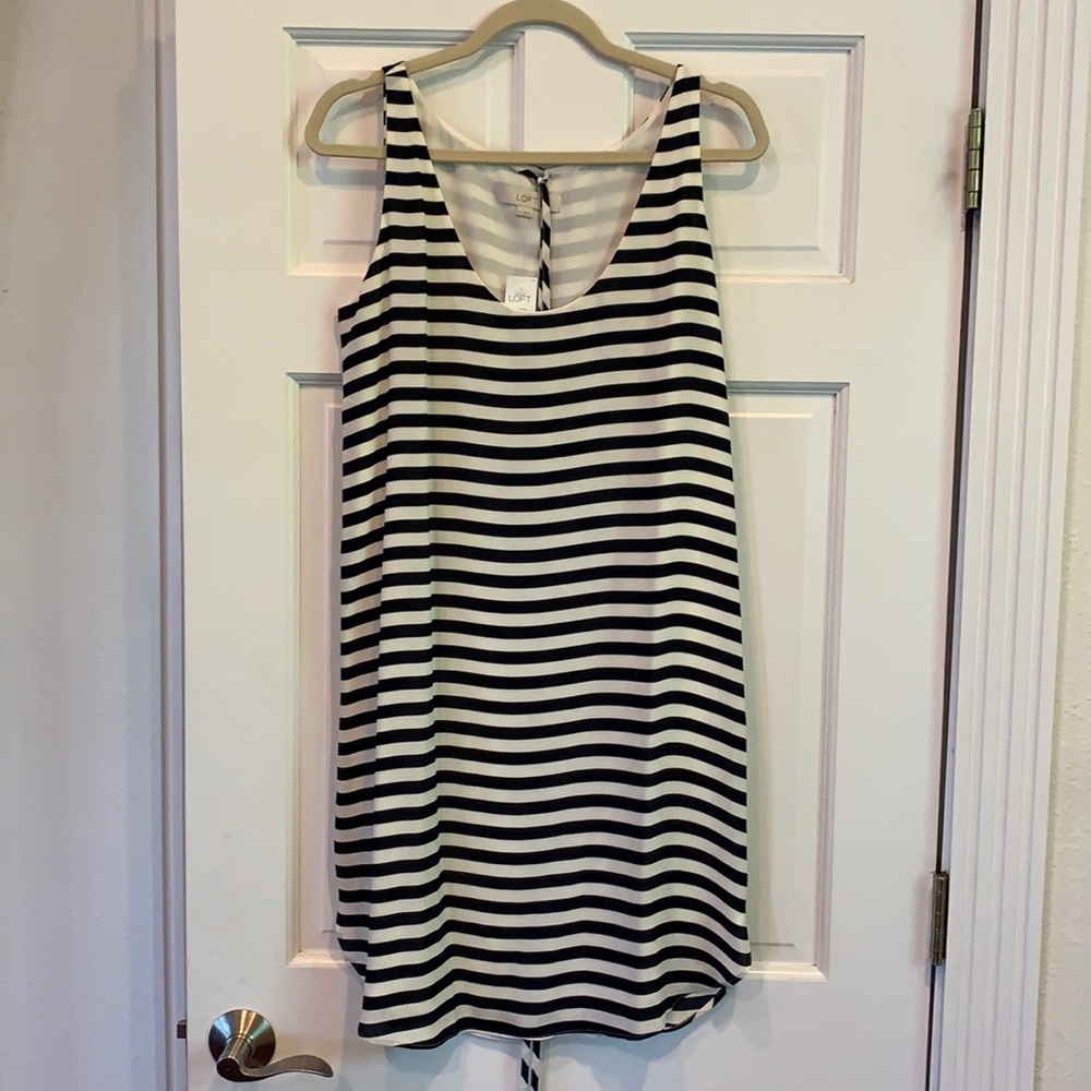 NWT loft striped tank dress. Size medium.